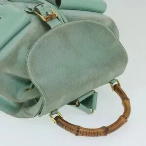 Gucci | Bags | Gucci Bamboo Backpack Suede Light Blue Auth  display picture 1